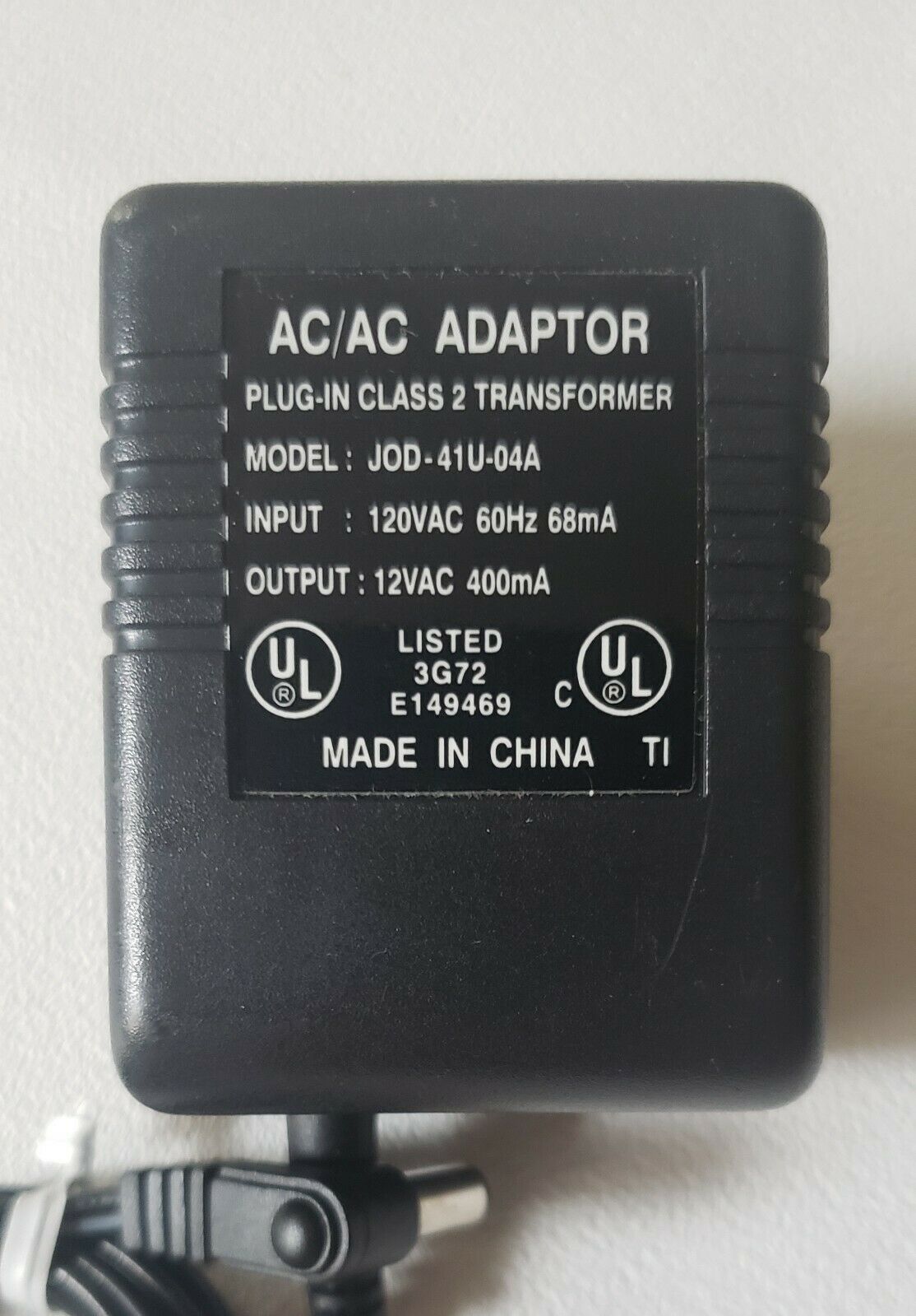 *Brand NEW*AC DC ADAPTER 12VAC 400mA MODEL JOD-41U-04A POWER SUPPLY